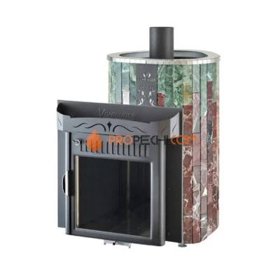 Дровяная печь для сауны Ферингер Макси До 30 м³ - Змеевик + Россо Леванте - обрамление Металл