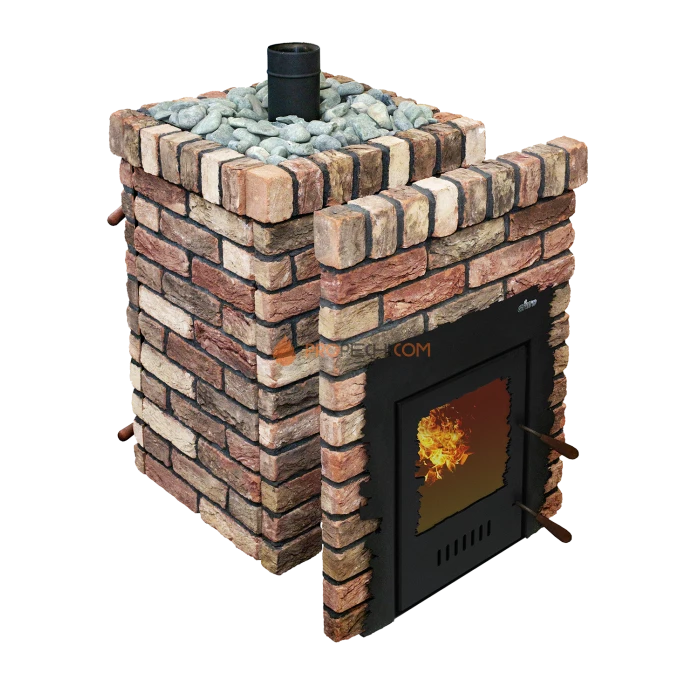 Дровяная банная печь Grill’D Retro Long (Камень колотый 20 кг)