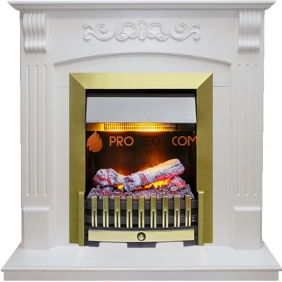 Каминокомплект Dimplex Sorrento - Белый дуб с очагом Danville Antique Brass FB2