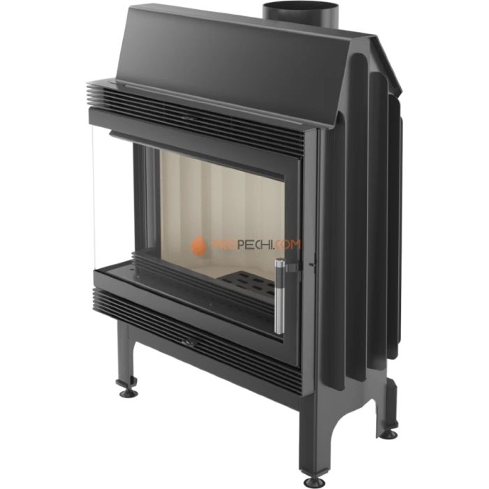 Каминная топка стальная Kratki Blanka 670/570/L/BS (угловое стекло слева) (12 кВт)