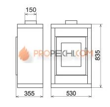 Печь-камин Thorma Gent, черная