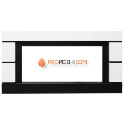 Портал Royal Flame Modern - Белый с черным (Глубина 300 мм)