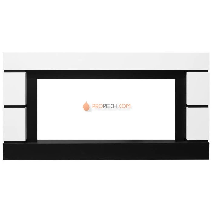 Каминокомплект Royal Flame Modern - Белый с черным (Глубина 300 мм) с очагом Crystal 36 RF