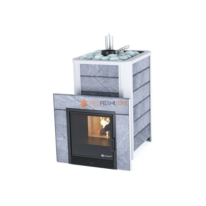Дровяная печь для бани ИзиСтим Ялта 25 в камне Талькохлорит