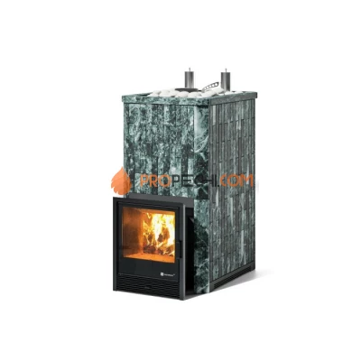 Дровяная печь для бани ИзиСтим Геленджик К в полноценном наборном кожухе из змеевика
