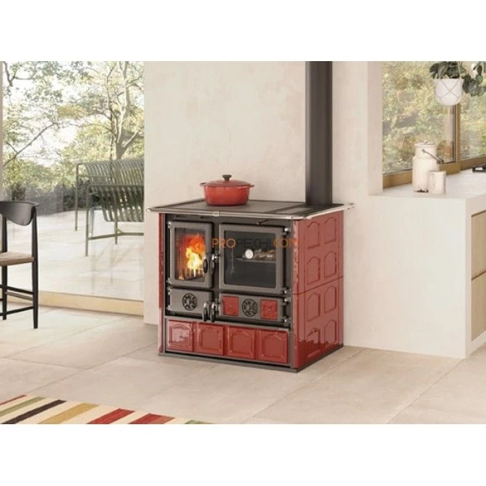 Печь-камин La Nordica Rosa 5.0 Maiolica Bordeaux