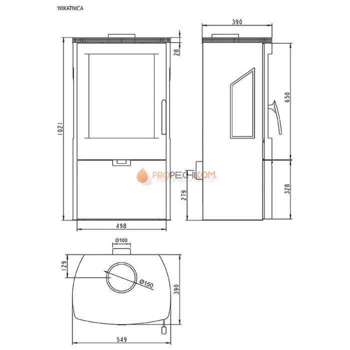 Печь-камин Thorma Wikantica, черный
