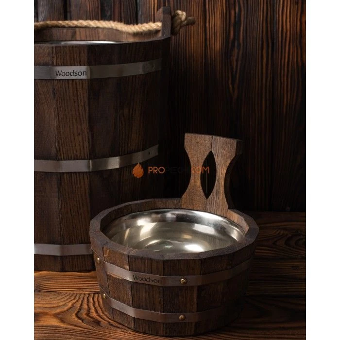 Ковш Woodson с нержавеющей вставкой, 2 л, дуб в темном