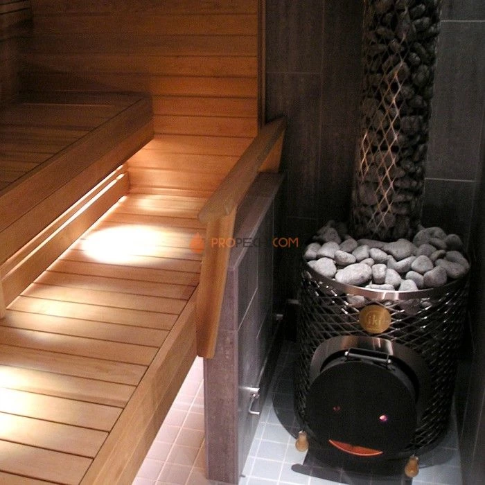 Дровяная печь для бани IKI Original-IKI со стальной дверцей смайл