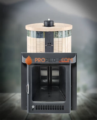 Банная печь Ферингер ПФ Оптима Окаменевшее дерево перенесенный рисунок + Жадеит