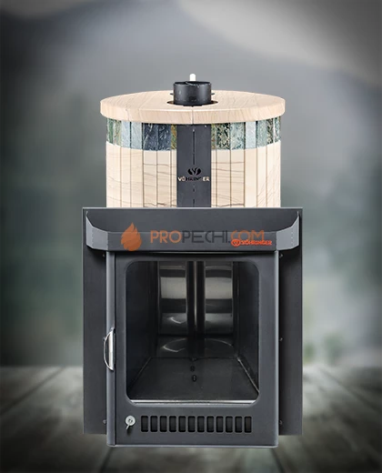 Банная печь Ферингер ПФ Оптима Окаменевшее дерево перенесенный рисунок + Жадеит