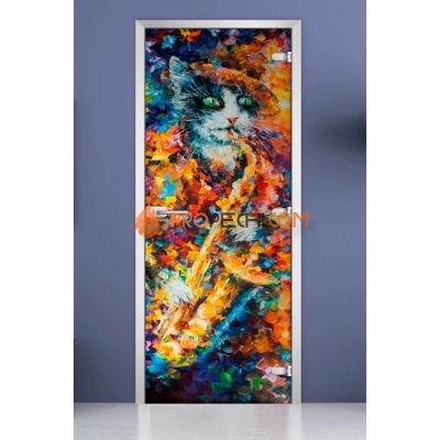 Стеклянная межкомнатная дверь DoorWood с фотопечатью Painting-20, 2000х600 мм