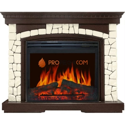 Каминокомплект Royal Flame Glasgow - Темный дуб / Белый (Высота 1100мм) с очагом Jupiter FX New