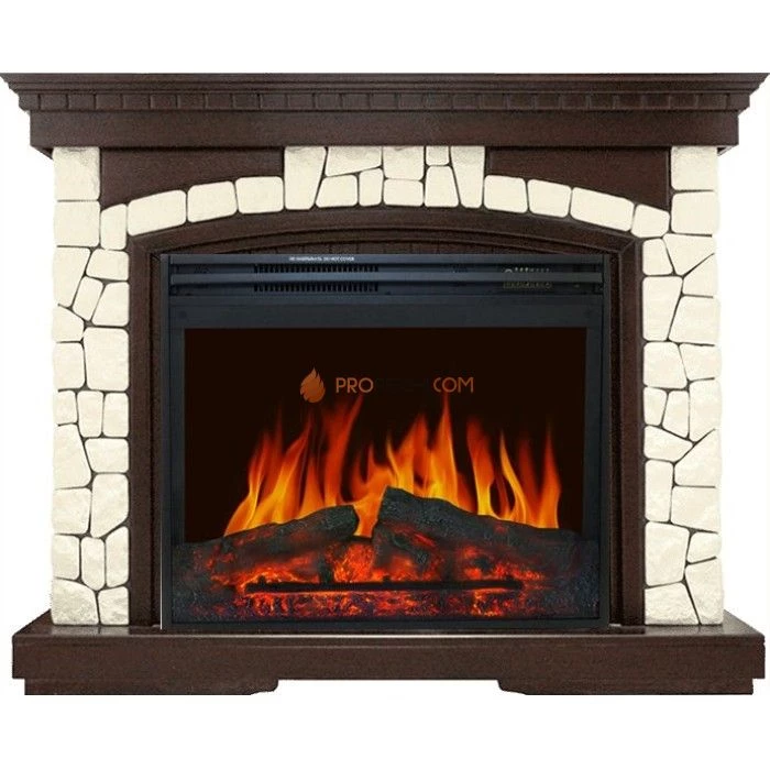 Каминокомплект Royal Flame Glasgow - Темный дуб / Белый (Высота 1100мм) с очагом Jupiter FX New