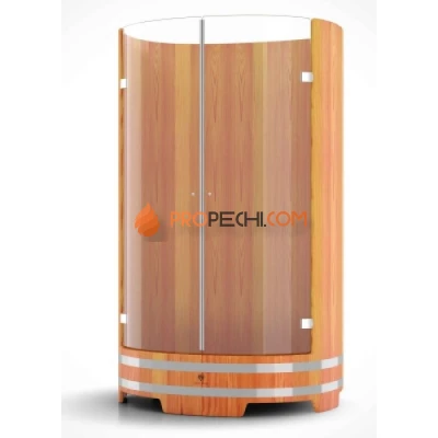 Душевая кабина BentWood из дерева со стеклянными дверцами 0,95х1,2 h=2,0 (лиственница натуральная)