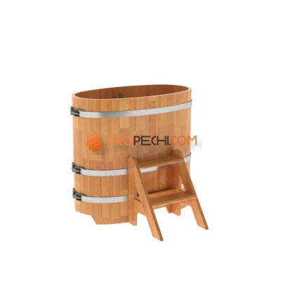 Купель BentWood овальная из сращенных ламелей натуральной лиственницы 0,59х1,06