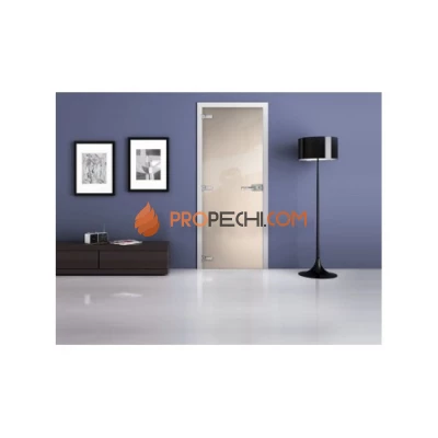 Стеклянная межкомнатная дверь DoorWood с фотопечатью Ral 9001, 2000х600 мм