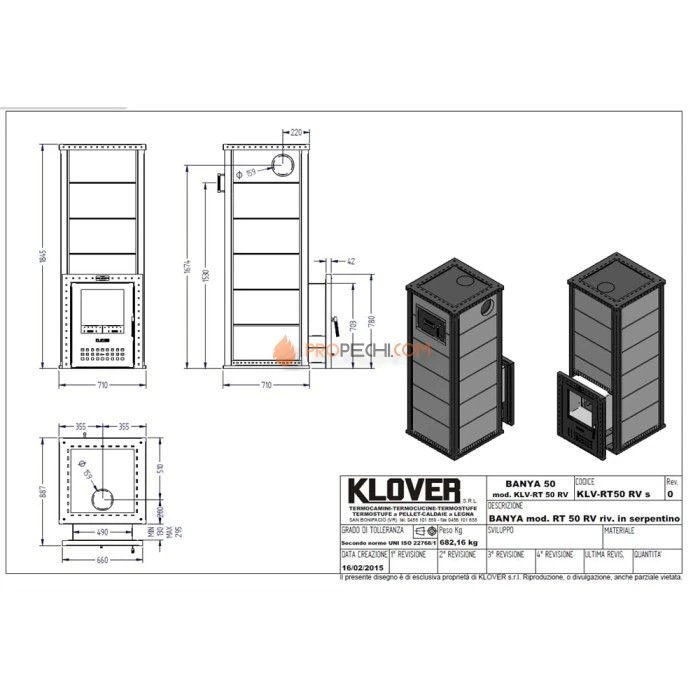 Дровяная печь для бани Klover RT 50-RV ( Жадеит 30 мм )