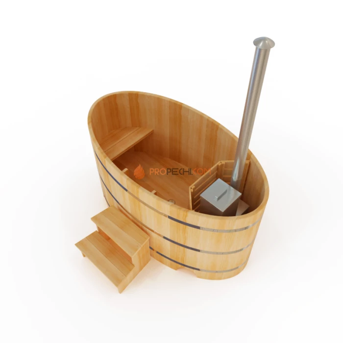 Фурако овальная НКЗ из кедра, 120x120x220 см (внутренняя печь)