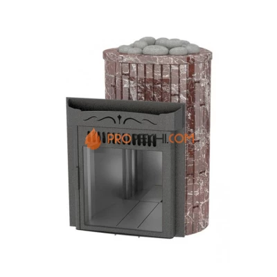 Дровяная печь для сауны Ферингер Макси До 30 м³ - Россо Леванте - обрамление Камень