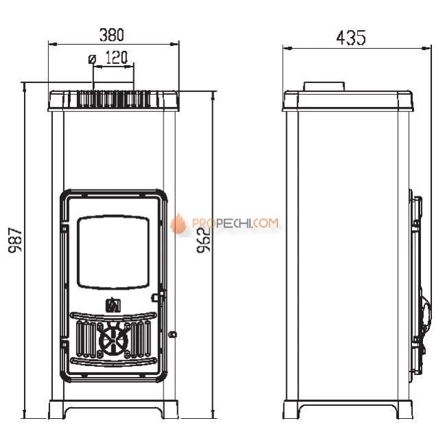 Печь-камин Plamen Dora 10 N зеленая