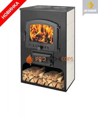 Печь-камин Везувий ПК03 с плитой беж. 12 кВт