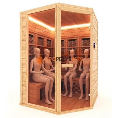 Сауна инфракрасная НКЗ керамика 4-местная угловая 150x150x200 см