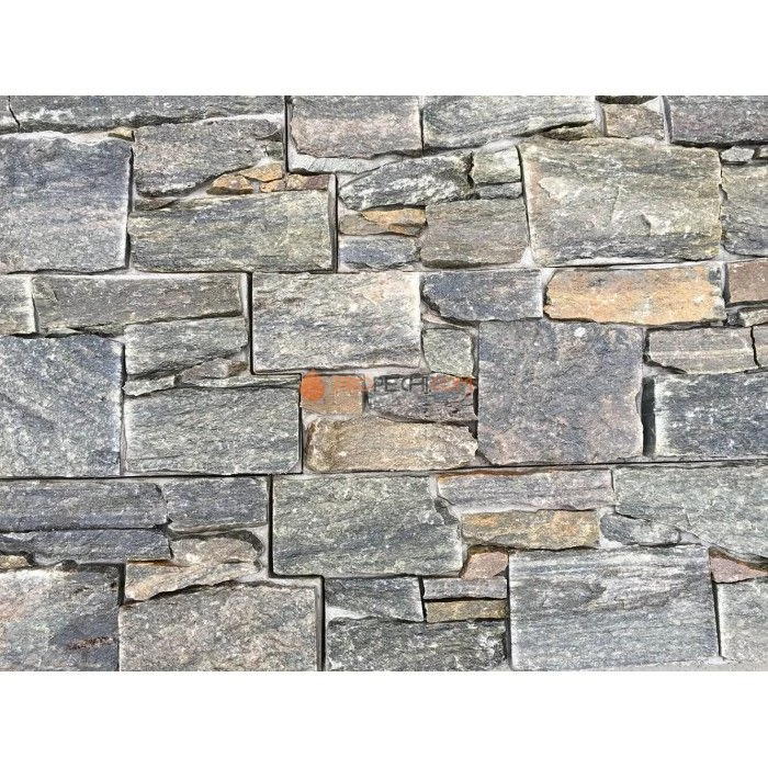 Панель из грубого камня Кварцит серо-зелёный (550х200мм) упак. (4шт/0,44м2)