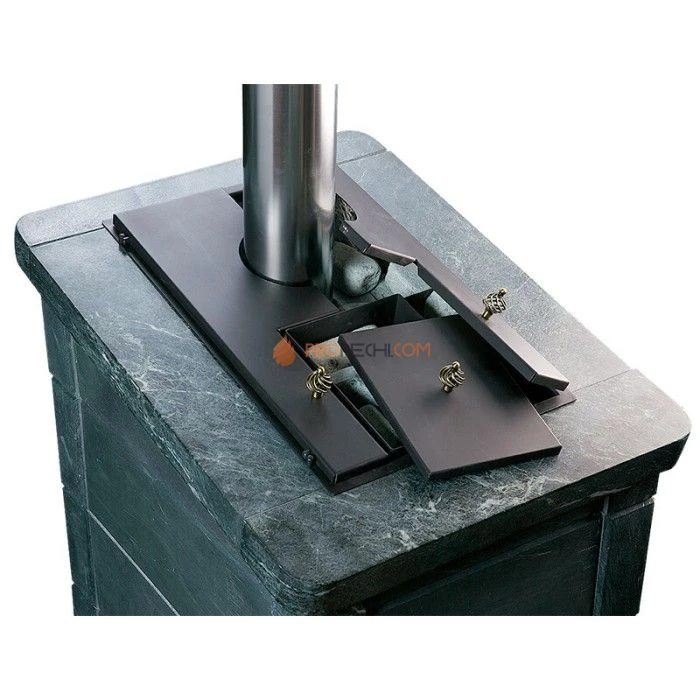 Чугунная печь для бани Инжкомцентр ВВД Калита Экстрим РК (талькохлорит) с чугунным порталом и чугунной дверцей