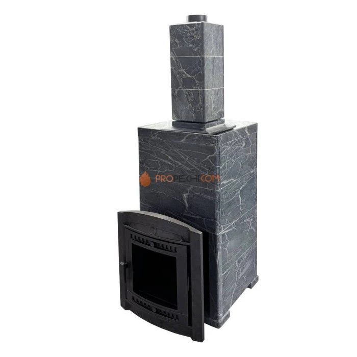 Чугунная печь для бани Атмосфера XL в облицовке Империя Талькохлорит