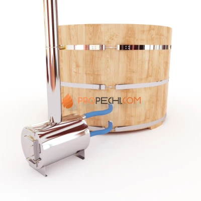 Фурако круглая НКЗ STANDARD из кедра, с пластиковой вставкой, диаметр 180 см, высота 120 см (наружная печь)