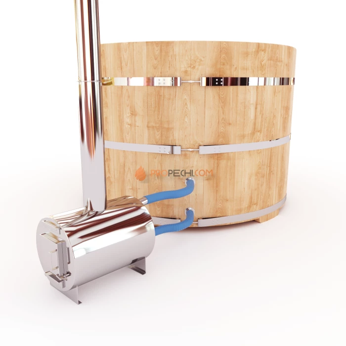 Фурако круглая НКЗ STANDARD из кедра, с пластиковой вставкой, диаметр 180 см, высота 120 см (наружная печь)