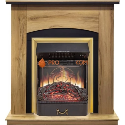 Каминокомплект Royal Flame Barcelona (разборный) - Дуб галифакс с очагом Majestic FX M Brass