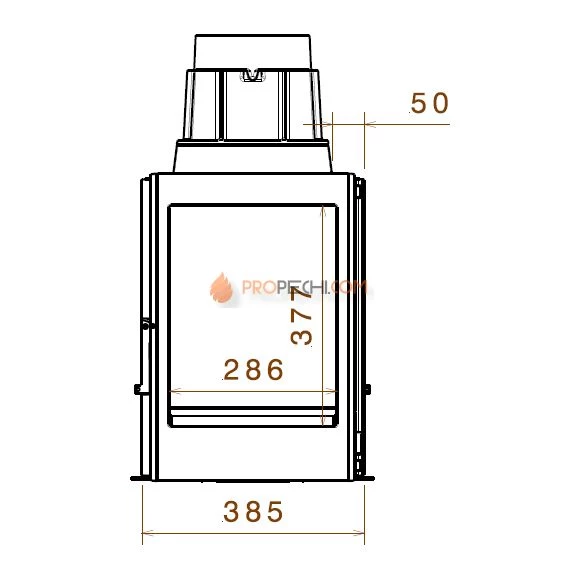 Каминная топка Liseo Castiron LCI 7 GDF двусторонняя, с подводом внешнего воздуха