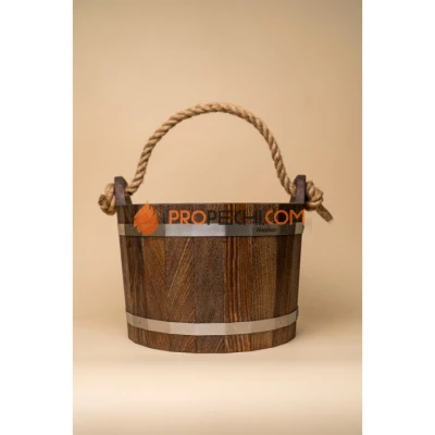 Шайка Woodson с нержавеющей вставкой, 10 л., дуб в темном