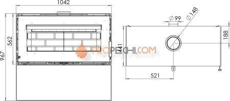 Печь-камин Мета-Бел Монблан
