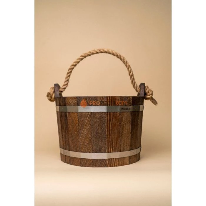 Шайка Woodson с нержавеющей вставкой, 10 л., дуб в темном