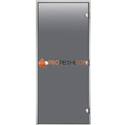 Дверь для хамама Harvia ALU 8х21 коробка серая, стекло серое