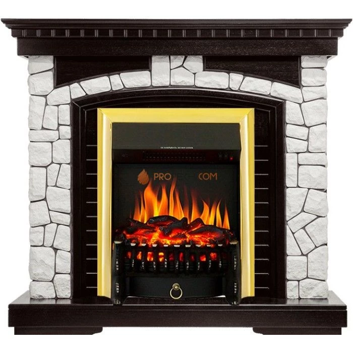 Каминокомплект Royal Flame Glasgow - Венге / Белый с очагом Fobos FX Brass