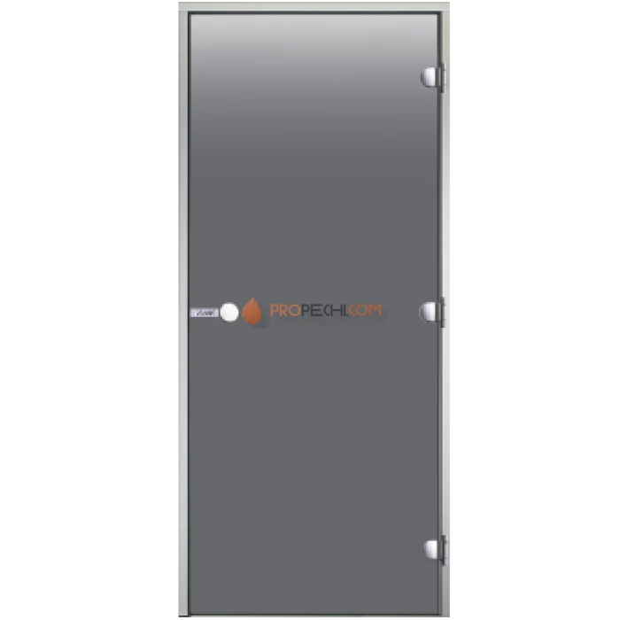 Дверь для хамама Harvia ALU 8х21 коробка серая, стекло серое