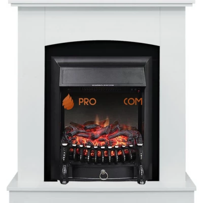 Каминокомплект Royal Flame Barcelona (разборный) - Белый с очагом Fobos FX Black