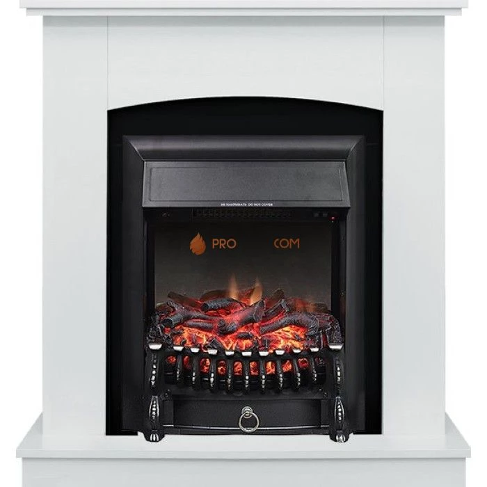 Каминокомплект Royal Flame Barcelona (разборный) - Белый с очагом Fobos FX Black