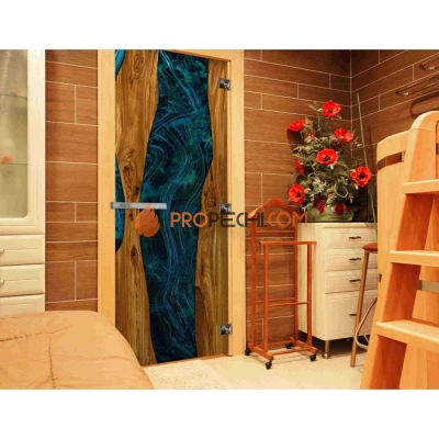 Дверь для бани DoorWood с фотопечатью (СЛЭБ-07), 1900x700 мм