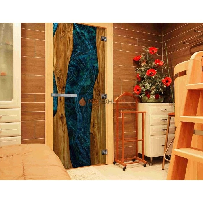 Дверь для бани DoorWood с фотопечатью (СЛЭБ-07), 1900x700 мм