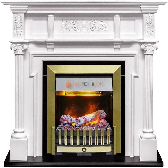 Каминокомплект Dimplex Oxford - Белый с очагом Danville Antique Brass FB2