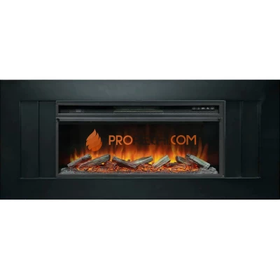 Каминокомплект Royal Flame Line 42 CRM (санд блэк) (Разборный) - Матовый черный с очагом Vision 42 LOG LED