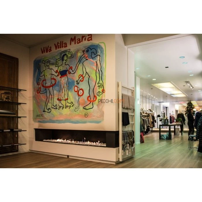 Газовая топка Vero Design Nippon Стандарт (1250x400 мм) D250 мм, горелка Line burner