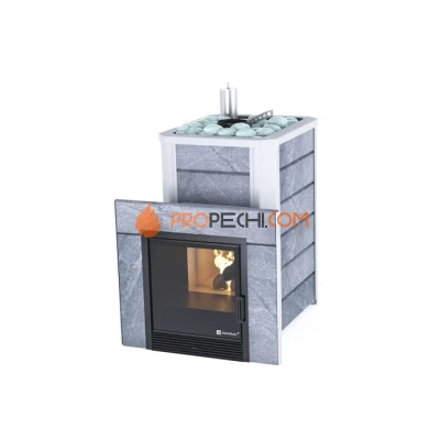 Дровяная печь для бани ИзиСтим Ялта 15 К в камне Талькохлорит
