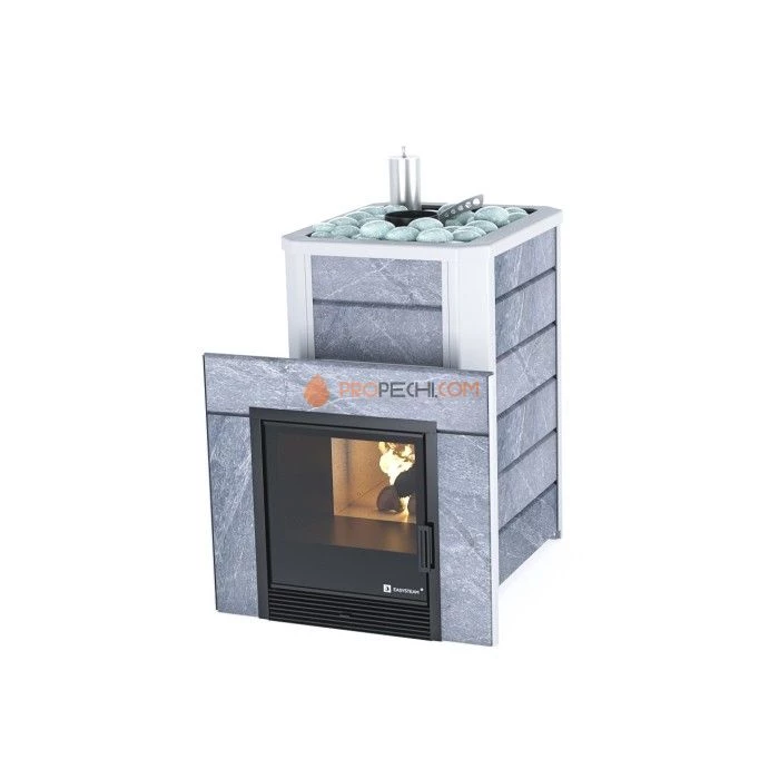 Дровяная печь для бани ИзиСтим Ялта 15 К в камне Талькохлорит