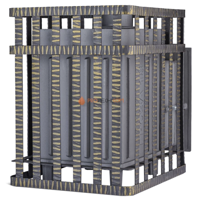 Чугунная печь для бани Гефест Гроза 18П в сетке